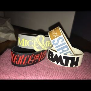 All 4 band bracelets. OM&M, SWS, PTV, BMTH
